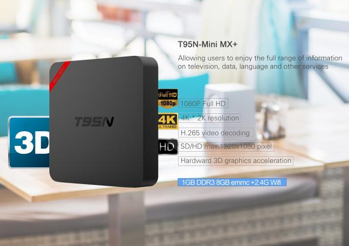 完全な媒体のフォーマット人間の特徴をもつスマートなTV箱T95nサポートUディスクMmcカード